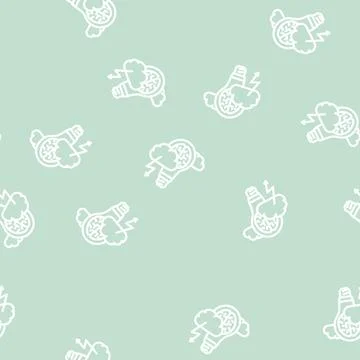 Brainstorm light bulb line vector seamless pattern Illustrazione stock