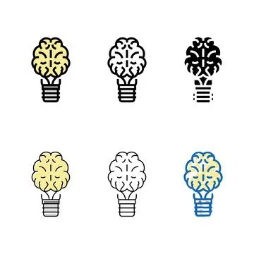 Brainstorm light diversity bulb color icon vector Stock Illustration