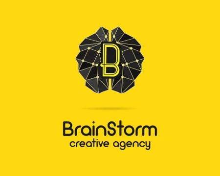 Brainstorm logotype, brain, creation idea logo template and elements. Solve p Illustrazione stock