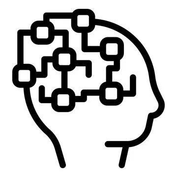 Brainstorm mindset icon outline vector. Cognitive knowledge Illustrazione stock