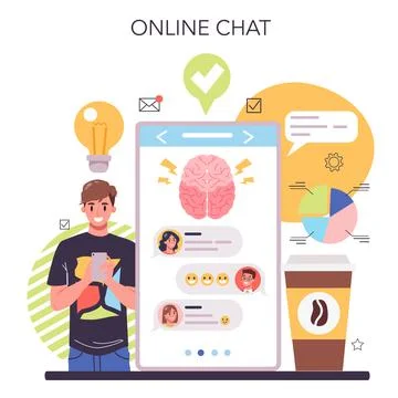 Brainstorm online service or platform. New idea generation Stock Illustration
