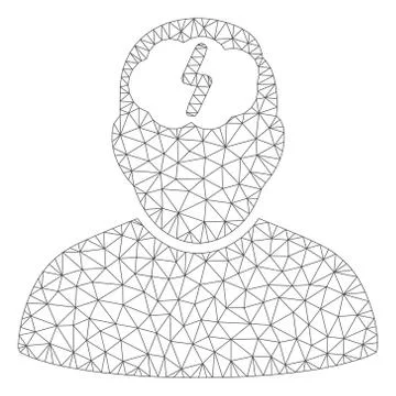 Brainstorm Polygonal Frame Vector Mesh Illustration Stock Illustration