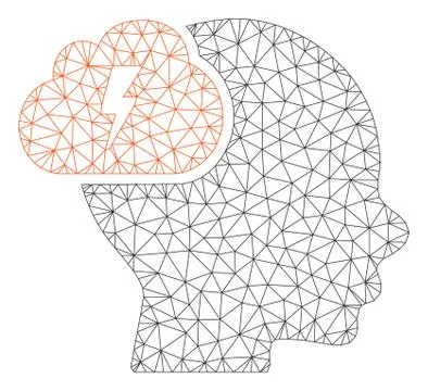Brainstorm Polygonal Frame Vector Mesh Illustration Stock Illustration