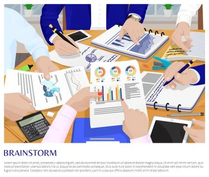 Brainstorm Process Business Conversation Card Illustrazione stock