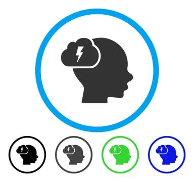 Brainstorm Rounded Vector Icon Illustrazione stock