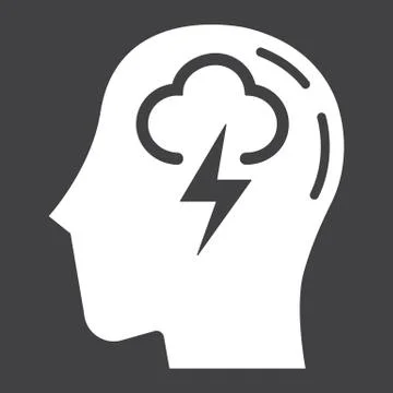 Brainstorm solid icon, business and idea 스톡 일러스트