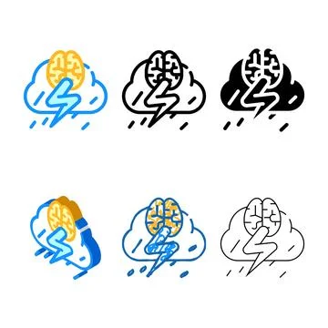 Brainstorm training color icon concepts vector sign Stock Illustration