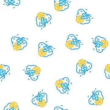 Brainstorm training vector seamless pattern sign Stock Illustration