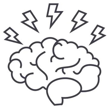 Brainstorm vector line icon, sign, illustration on background, editable strokes Stock Illustration