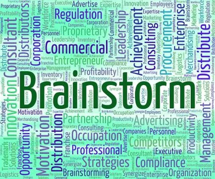 Brainstorm Word Represents Put Heads Together And Brainstormed Stockillustratie