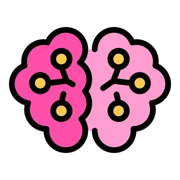 Brainstorming ai icon vector flat Stock Illustration