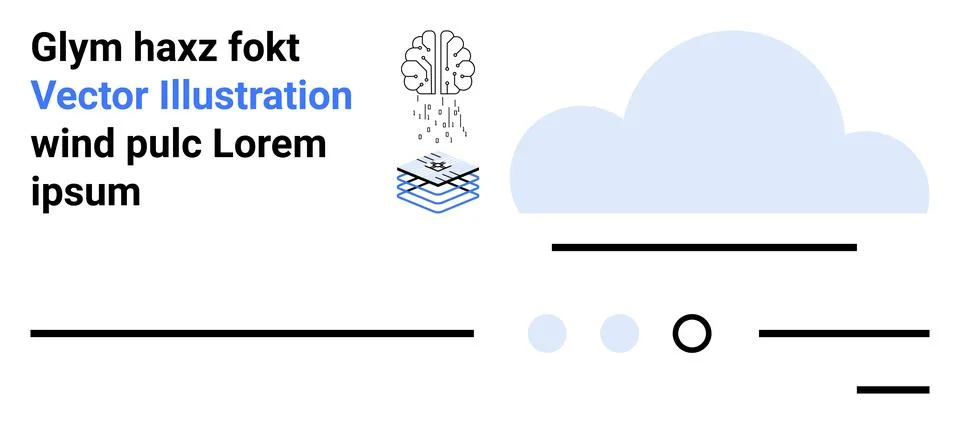 Brainstorming and Data Processing with Modern Cloud Technology Concepts Stock Illustration