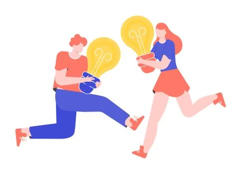 Brainstorming and generating ideas. イラスト素材