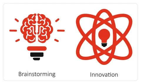 Brainstorming and Innovation Stock Illustration