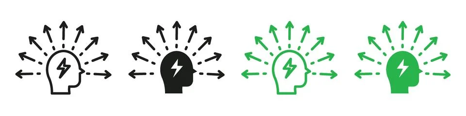Brainstorming and Intelligence Realization Icon for Idea Awareness Stock Illustration