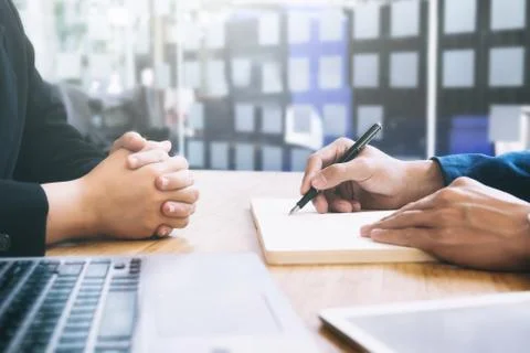 Brainstorming and Note the idea. Stock Photos