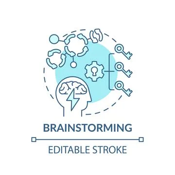 Brainstorming blue concept icon Illustrazione stock