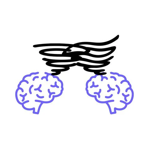 Brainstorming brains on white 스톡 일러스트