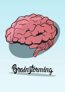 Brainstorming Briefing Idea Creative Concept Doodle Sketch Hand Draw Background Stock Illustration