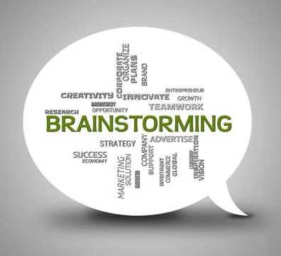 Brainstorming Bubble Indicates Plan Brainstorms 3d Illustration Stock Illustration