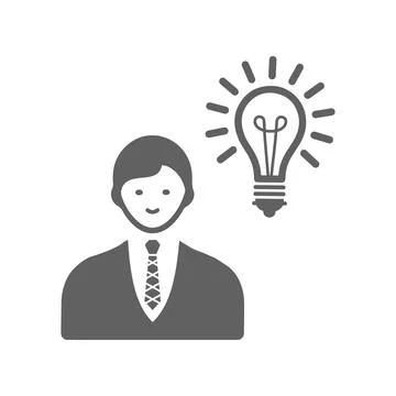Brainstorming, business idea, creativity gray icon Stock Illustration