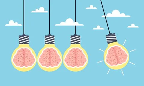 Brainstorming. Chain reaction. Creative idea and start up. Corporate meeting イラスト素材