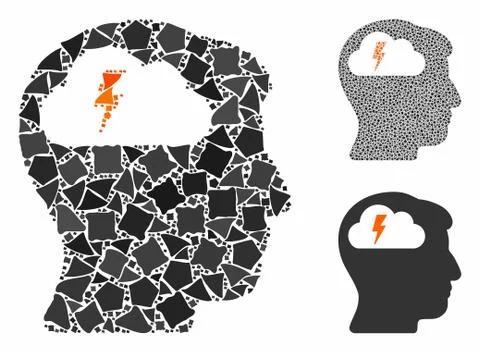 Brainstorming Composition Icon of Unequal Elements Stock Illustration