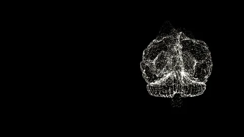 Brainstorming concept. Abstract illuminated brain with an activity on its top Stock Footage 121799268