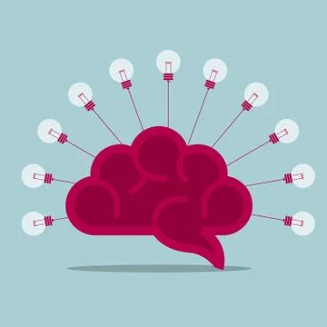 Brainstorming concept, big idea design.Isolated on blue background. Stock Illustration