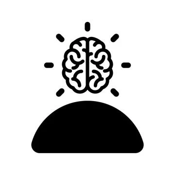 Brainstorming, concept, creative icon. Black vector graphics. Stock Illustration