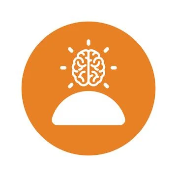 Brainstorming, concept, creative icon. Orange color vector EPS. Stock Illustration