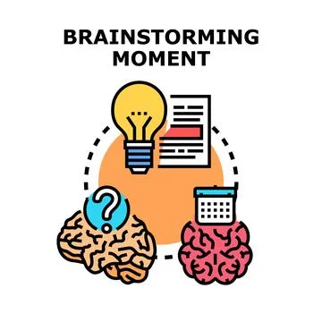 Brainstorming concept for creative idea and problem solving Stock Illustration