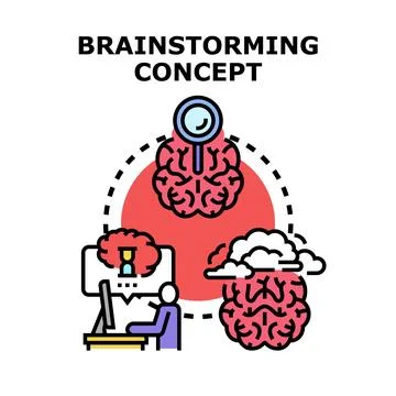 Brainstorming concept developing innovative business ideas Stock-Illustration