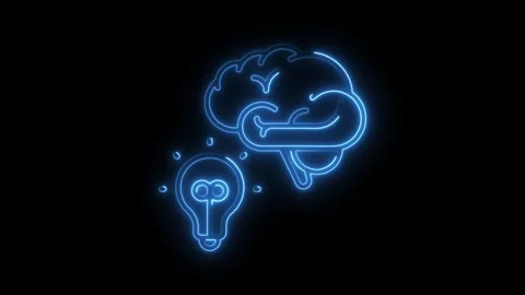 Brainstorming concept with glowing brain and light bulb shape,creative idea.. Stock Footage 314650335