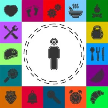 Brainstorming concept line icon Stock Illustration
