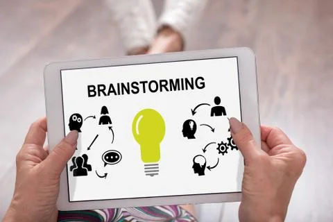 Brainstorming concept on a tablet Stock-Fotos