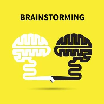 Brainstorming concept.Creative brain abstract vector logo design template. Stock Illustration