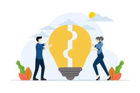 Brainstorming creative idea concept, creative thinking idea. 스톡 일러스트