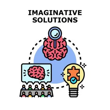 Brainstorming creative ideas for business problem solving Ilustração Stock