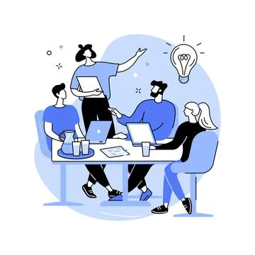 Brainstorming with creative team isolated cartoon vector illustrations. Stock Illustration