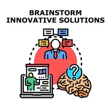 Brainstorming creative thinking for innovative business solutions イラスト素材