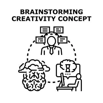 Brainstorming creativity concept developing ideas for business 库存插图