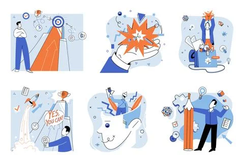 Brainstorming. Creativity is heartbeat brainstorming, where projects bloom with Stock Illustration