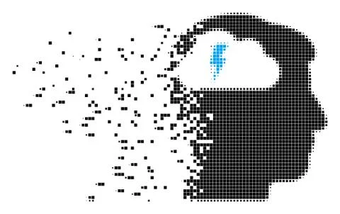 Brainstorming Dissolved Pixel Icon Illustrazione stock