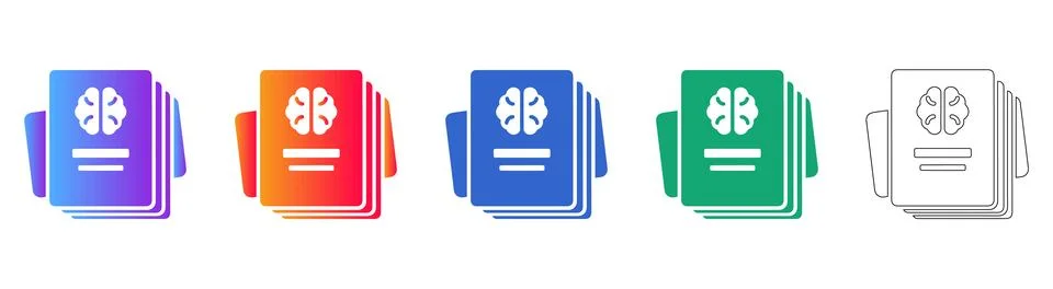 Brainstorming Documentation Icons 스톡 일러스트