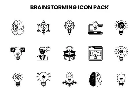 Brainstorming DuoTone Collection Icons Pack Ilustración de archivo