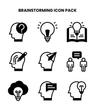 Brainstorming DuoTone Design Icons Pack Ilustración de archivo