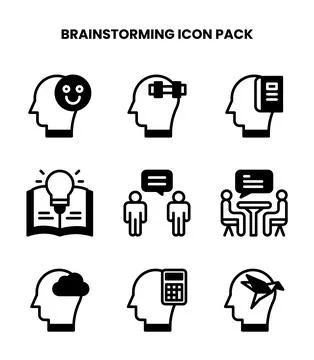 Brainstorming DuoTone Design Icons Pack Stock Illustration