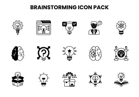 Brainstorming DuoTone Design Icons Pack Ilustración de archivo