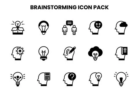 Brainstorming DuoTone Graphics Icons Pack Ilustración de archivo